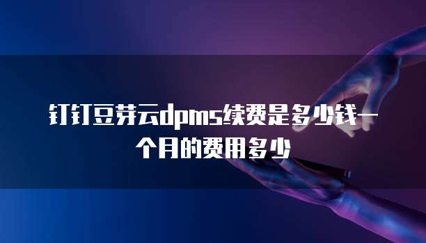 钉钉豆芽云dpms续费是多少钱一个月的费用多少