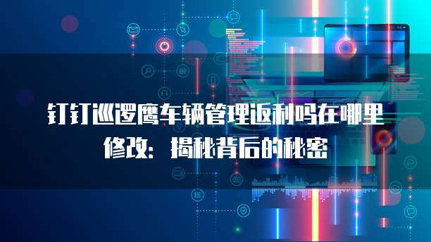 钉钉巡逻鹰车辆管理返利吗在哪里修改:揭秘背后的秘密