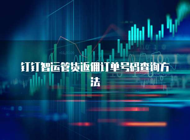 钉钉智运管货返佣订单号码查询方法