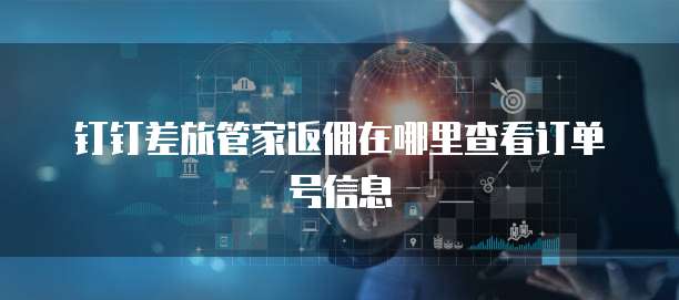 钉钉差旅管家返佣在哪里查看订单号信息