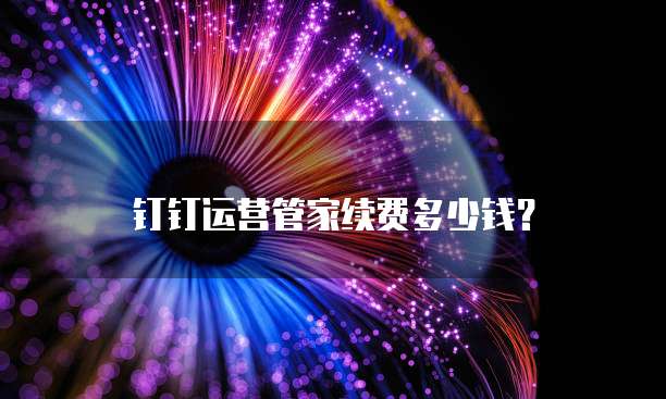钉钉运营管家续费多少钱?