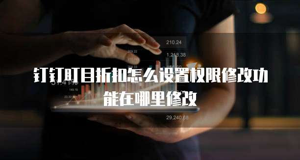 钉钉盯目折扣怎么设置权限修改功能在哪里修改