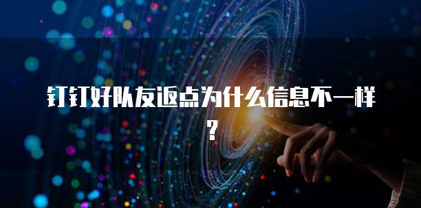 钉钉好队友返点为什么信息不一样?