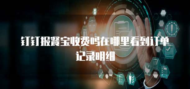 钉钉报餐宝收费吗在哪里看到订单记录明细
