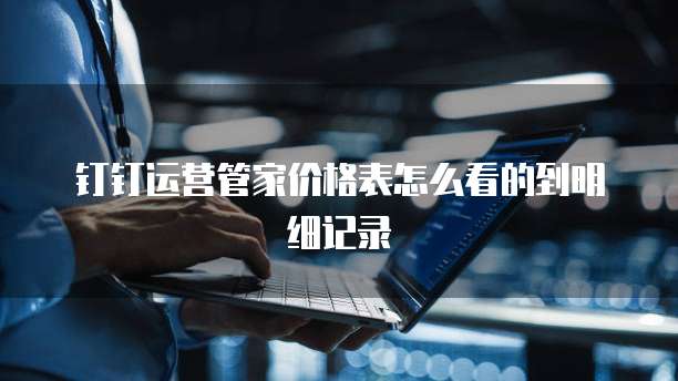 钉钉运营管家价格表怎么看的到明细记录
