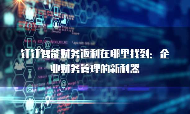 钉钉智能财务返利在哪里找到:企业财务管理的新利器