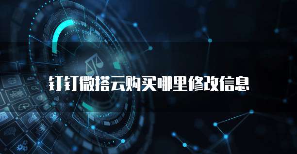 钉钉微搭云购买哪里修改信息