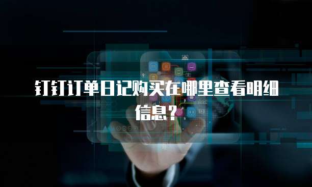 钉钉订单日记购买在哪里查看明细信息?