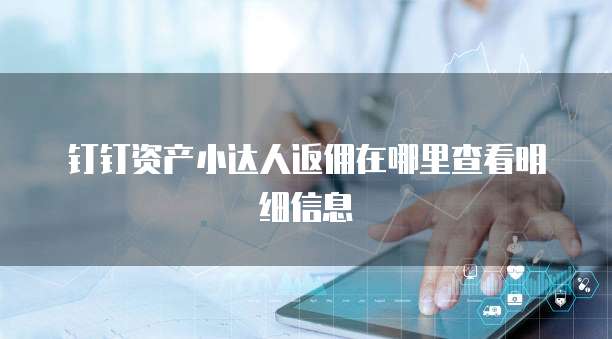 钉钉资产小达人返佣在哪里查看明细信息