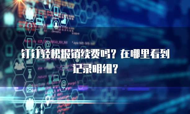 钉钉轻松报销续费吗?在哪里看到记录明细?