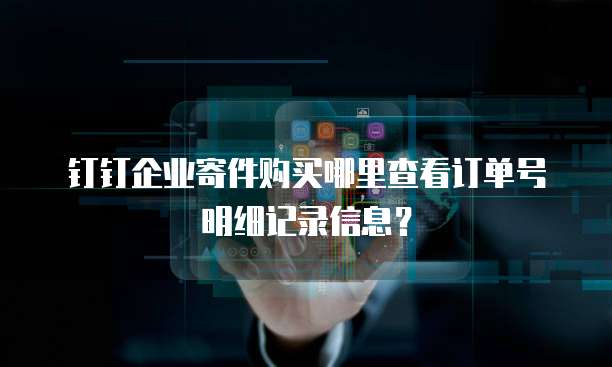 钉钉企业寄件购买哪里查看订单号明细记录信息?