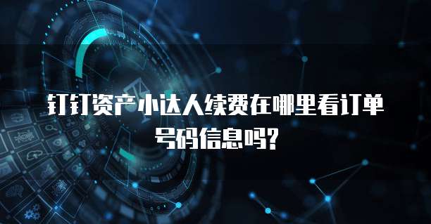 钉钉资产小达人续费在哪里看订单号码信息吗?