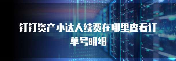 钉钉资产小达人续费在哪里查看订单号明细