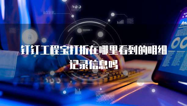 钉钉工程宝打折在哪里看到的明细记录信息吗