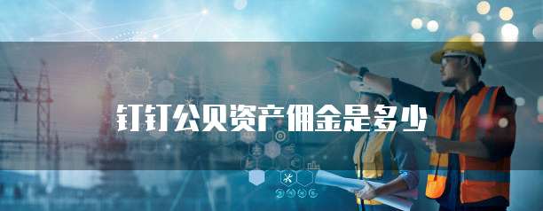 钉钉公贝资产佣金是多少