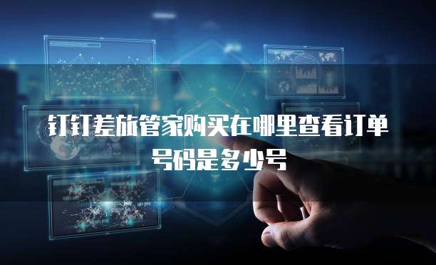 钉钉差旅管家购买在哪里查看订单号码是多少号