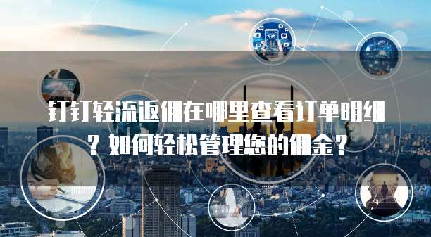 钉钉轻流返佣在哪里查看订单明细?如何轻松管理您的佣金?