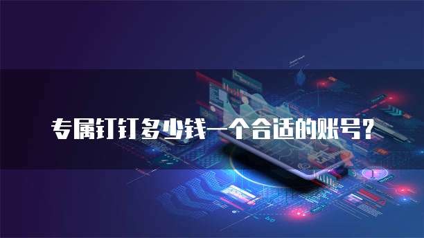 专属钉钉多少钱一个合适的账号？