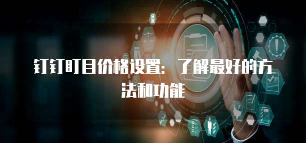钉钉盯目价格设置:了解最好的方法和功能
