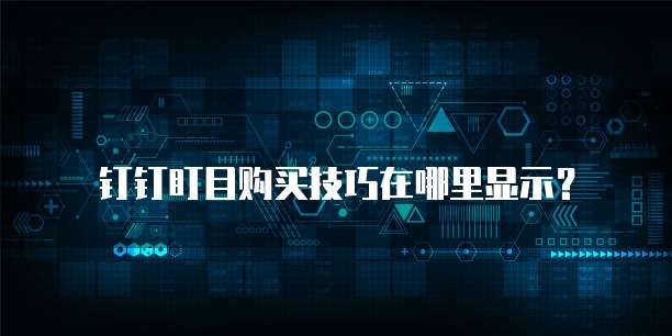 钉钉盯目购买技巧在哪里显示？
