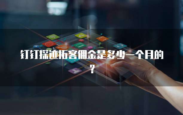 钉钉探迹拓客佣金是多少一个月的?