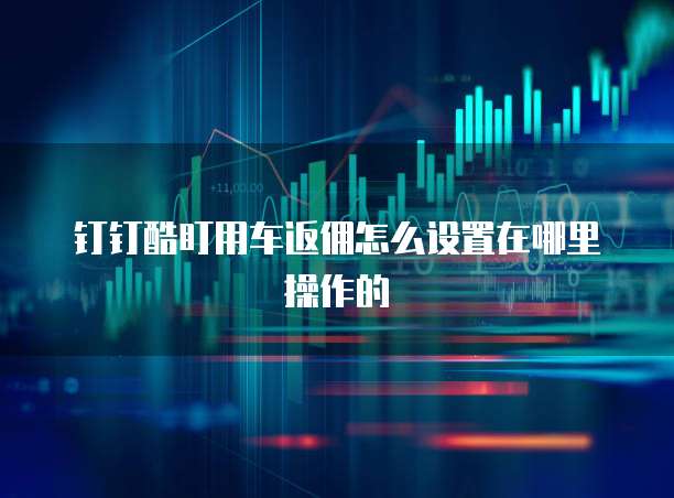 钉钉酷盯用车返佣怎么设置在哪里操作的