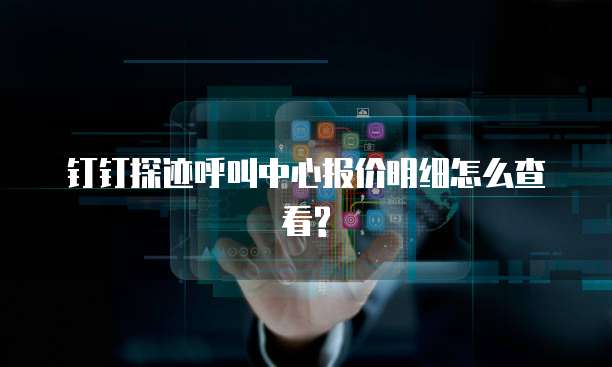 钉钉探迹呼叫中心报价明细怎么查看?