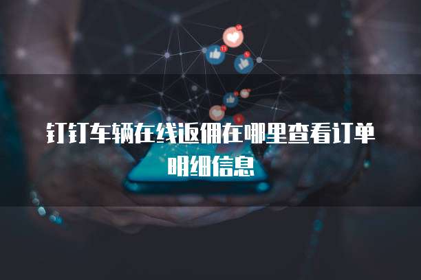 钉钉车辆在线返佣在哪里查看订单明细信息