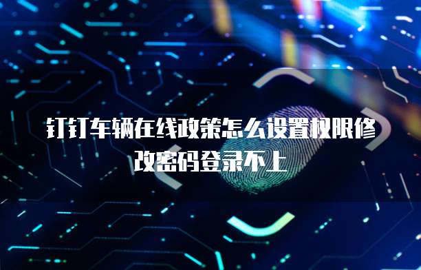 钉钉车辆在线政策怎么设置权限修改密码登录不上