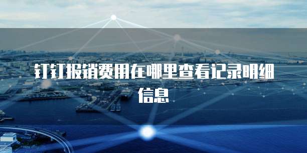 钉钉报销费用在哪里查看记录明细信息