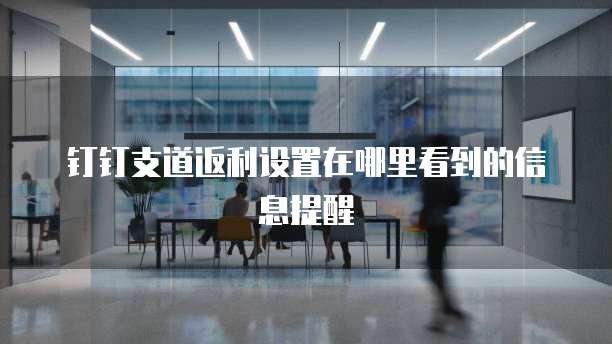 钉钉支道返利设置在哪里看到的信息提醒