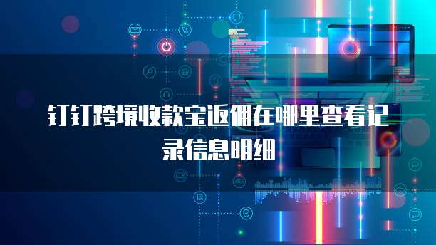 钉钉跨境收款宝返佣在哪里查看记录信息明细