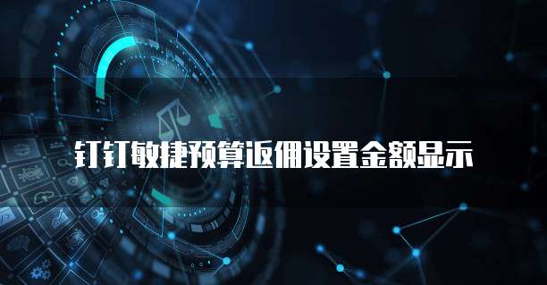 钉钉敏捷预算返佣设置金额显示