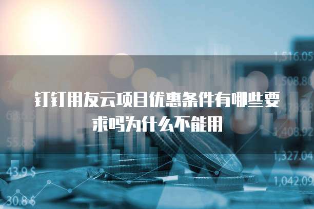 钉钉用友云项目优惠条件有哪些要求吗为什么不能用