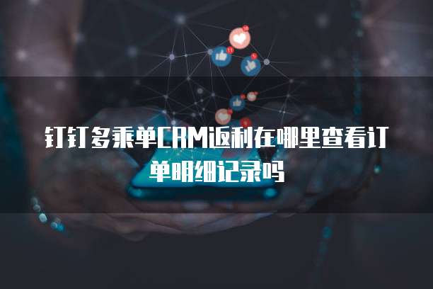 钉钉多乘单CRM返利在哪里查看订单明细记录吗