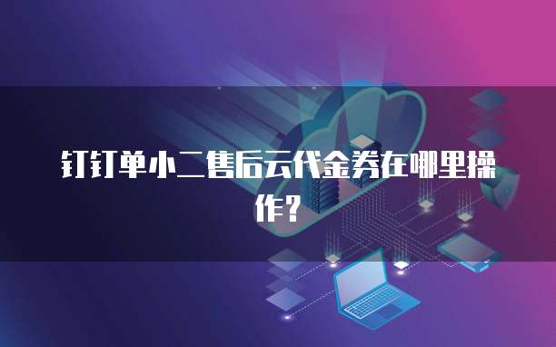 钉钉单小二售后云代金券在哪里操作?