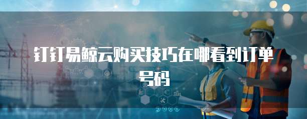 钉钉易鲸云购买技巧在哪看到订单号码
