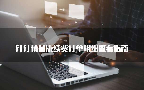 钉钉精品版续费订单明细查看指南