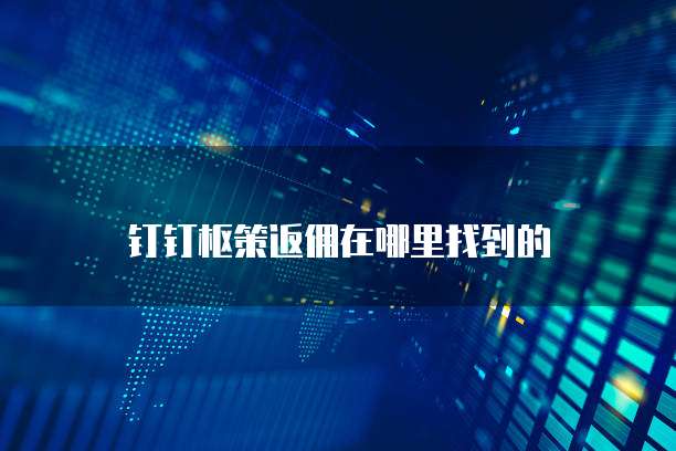 钉钉枢策返佣在哪里找到的