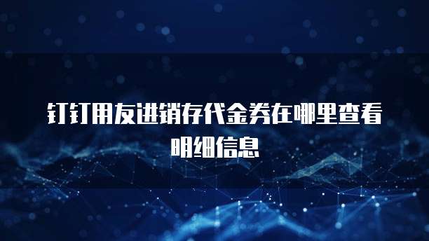 钉钉用友进销存代金券在哪里查看明细信息