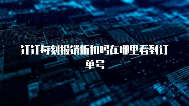 钉钉每刻报销折扣吗在哪里看到订单号