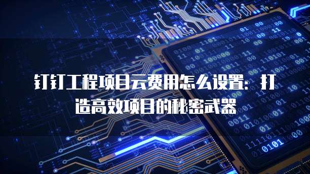 钉钉工程项目云费用怎么设置:打造高效项目的秘密武器