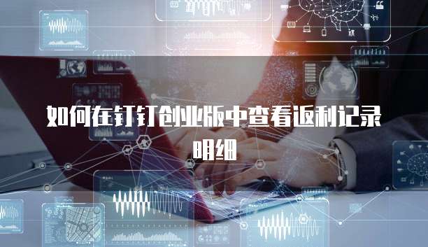 如何在钉钉创业版中查看返利记录明细