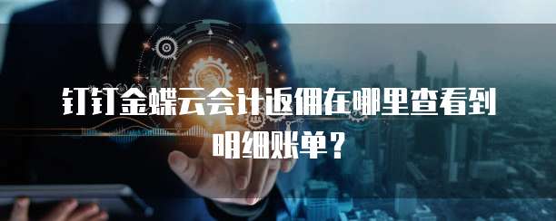 钉钉金蝶云会计返佣在哪里查看到明细账单?