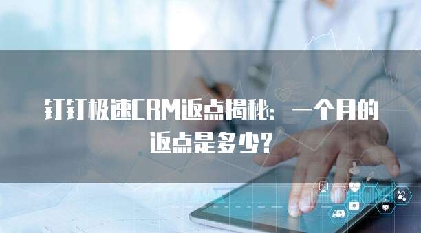 钉钉极速CRM返点揭秘:一个月的返点是多少?
