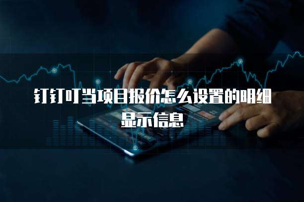 钉钉叮当项目报价怎么设置的明细显示信息