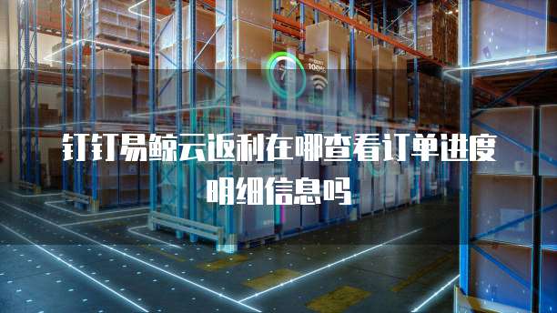 钉钉易鲸云返利在哪查看订单进度明细信息吗