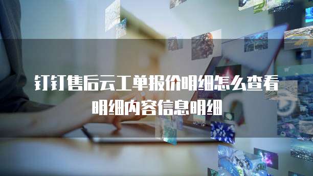 钉钉售后云工单报价明细怎么查看明细内容信息明细
