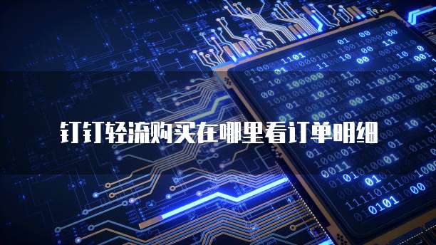 钉钉轻流购买在哪里看订单明细