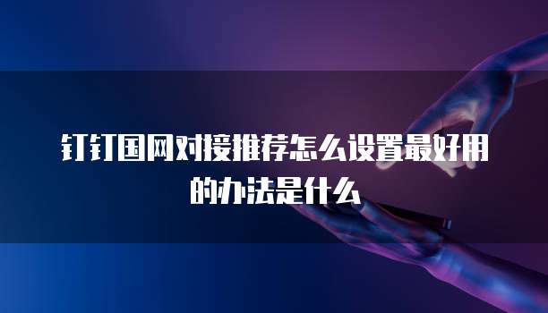 钉钉国网对接推荐怎么设置最好用的办法是什么